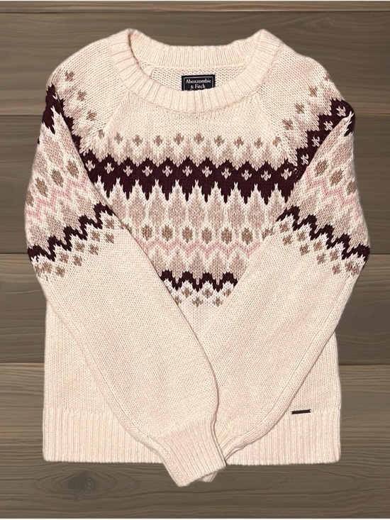 Abercrombie & Fitch Sweaters - 🍂 Abercrombie & Fitch Crewneck Sweater~Women’s Sz Sm~Cream w/ Fair Isle Pattern